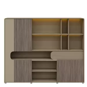 Modern Minimalist Wooden File Cabinet Floor to Ceiling Office Bookshelf